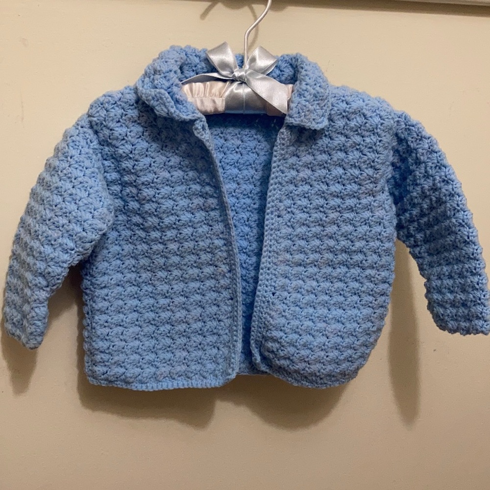 Vintage baby blue handmade sweater